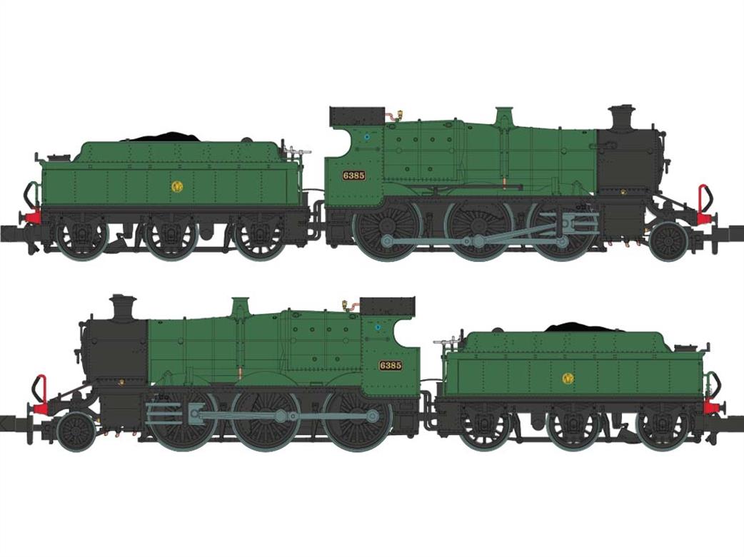 Dapol N 2S-043-002 GWR 6385 43xx Class 2-6-0 Mogul Green Shirbutton Monogram