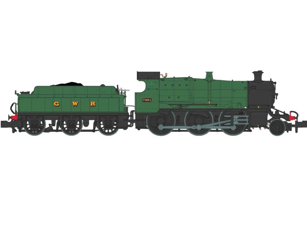 Dapol N 2S-043-003 GWR 7301 43xx Class 2-6-0 Mogul Green Lettered G W R