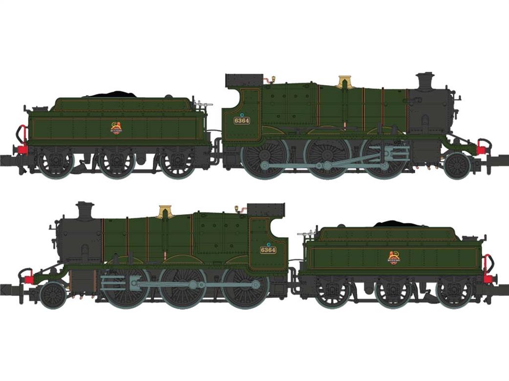 Dapol N 2S-043-005 BR 6364 ex-GWR 43xx Class 2-6-0 Mogul Green BR Green Early Emblem