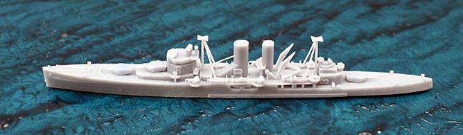 The HMS Exeter kit makes a 3D printed, 1/1200 scale, waterline model of the heavy cruiser as re-built after the Battle of the River Plate until her sinking by the Japanese in 1942. The kit is made by John's Model Shipyard, RN321, and as is usual for JMS warship kits, spare turrets are included with the kit.