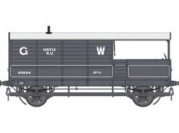 Announced Autumn 2022, planned production Late 2023.A highly detailed model of the GWRs standard 24-feet length goods train brake van, introduced from 1912 and built, with many detail differences, until 1950. The long wheelbase of these vans gave the guard a good ride, with a very effective hand brake and a large cabin which allowed extra crew to be accommodated. This model finished as diagram AA15 Toad number 68684 in GWR goods grey livery. This diagram featured self-contained style buffers and J hanger type secondary suspension. 16in lettering, applied to new and repainted vans 1921-1936.