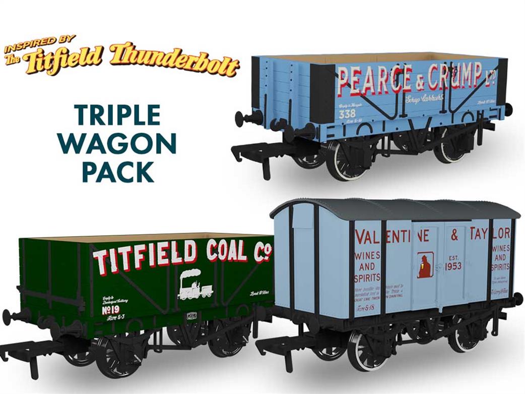 Rapido Trains OO 922004 Titfield Thunderbolt Private Owner Wagons Triple Pack