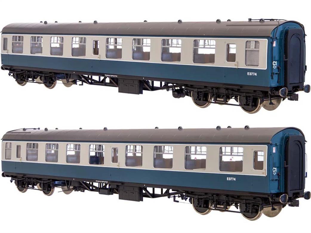 Dapol Lionheart Trains O Gauge 7P-001-605 BR E3774 Mk1 SO Second Open Coach Blue & Grey Window Beading