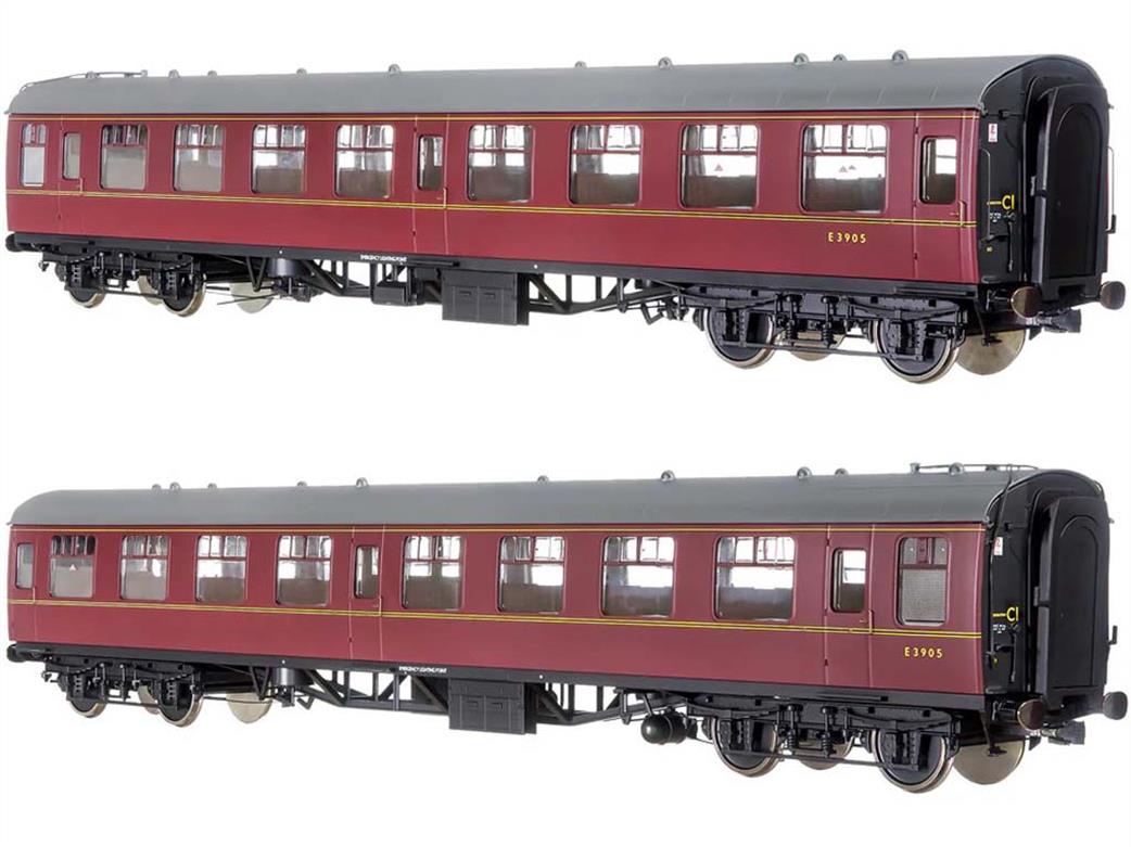 Dapol Lionheart Trains O Gauge 7P-001-609 BR E3905 Mk1 SO Second Open Coach Maroon Window Beading