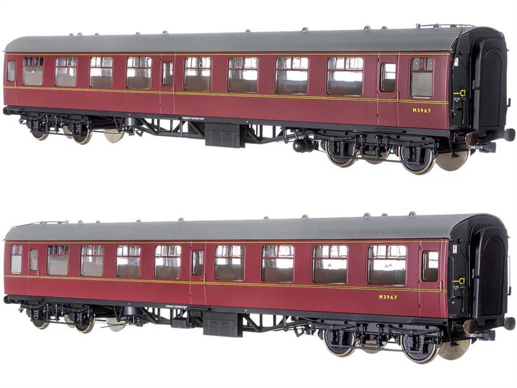 Dapol Lionheart Trains O Gauge 7P-001-608 BR M3967 Mk1 SO Second Open Coach Maroon Window Beading