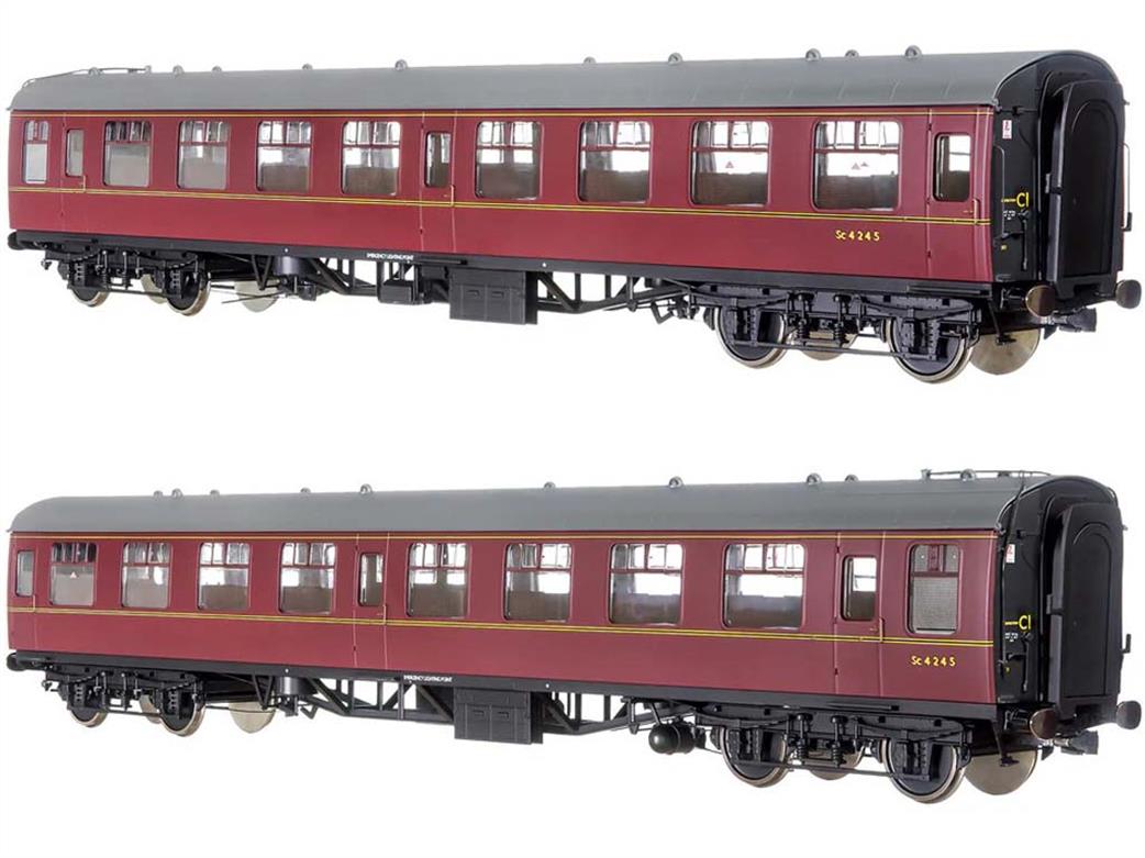 Dapol Lionheart Trains O Gauge 7P-001-607 BR SC4245 Mk1 SO Second Open Coach Maroon Window Beading