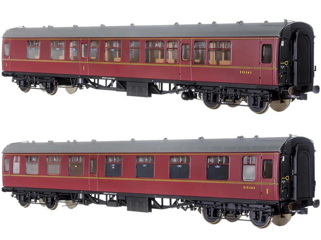 Dapol Lionheart Trains O Gauge 7P-001-809 BR E15343 Mk1 CK Composite Corridor Coach Maroon Window Beading