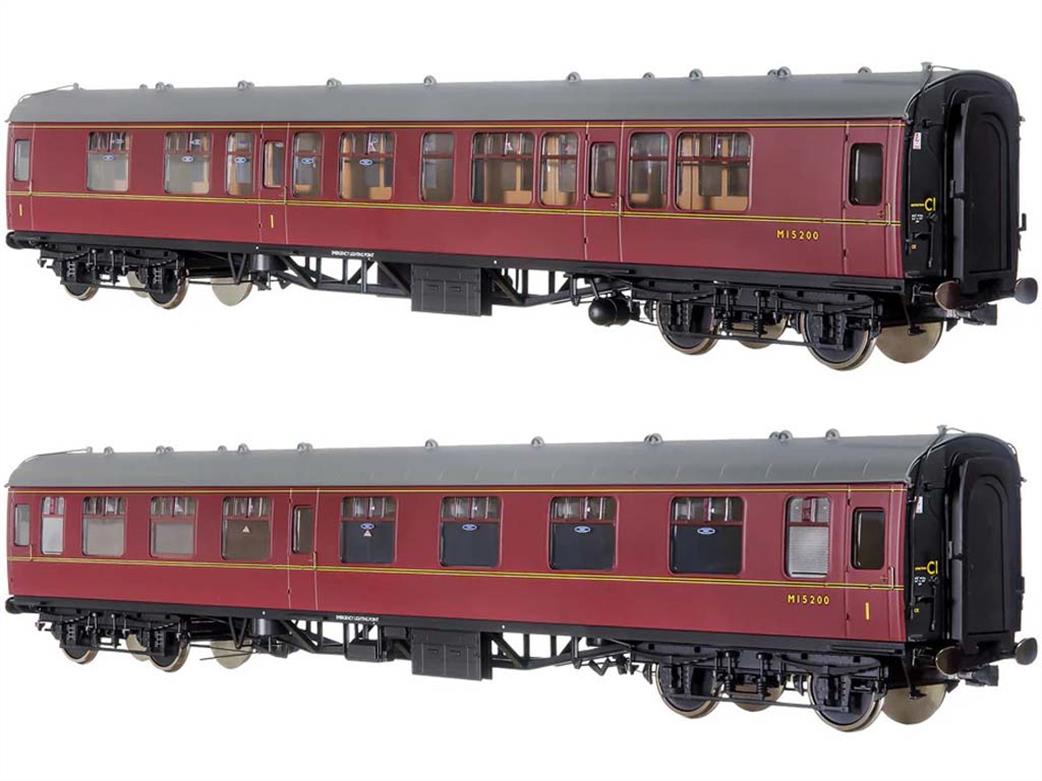 Dapol Lionheart Trains O Gauge 7P-001-808 BR M15200 Mk1 CK Composite Corridor Coach Maroon Window Beading