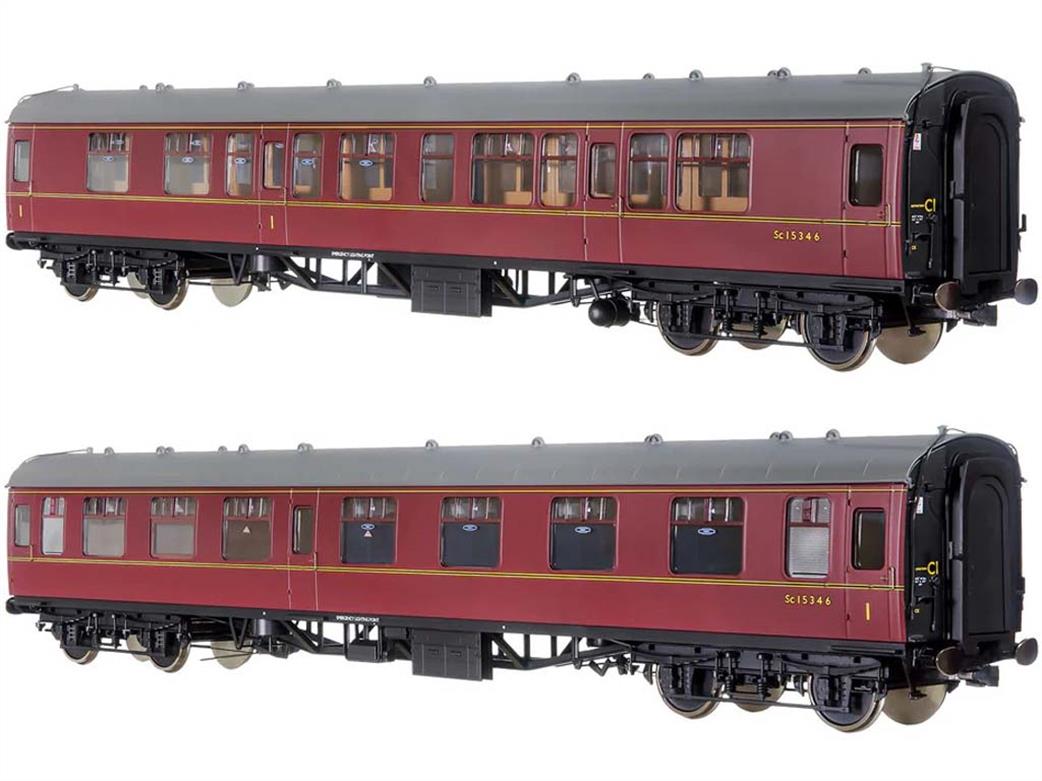 Dapol Lionheart Trains O Gauge 7P-001-807 BR SC15346 Mk1 CK Composite Corridor Coach Maroon Window Beading