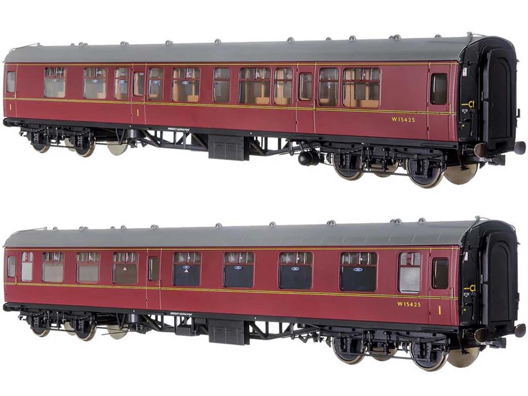 Dapol Lionheart Trains O Gauge 7P-001-806 BR W15425 Mk1 CK Composite Corridor Coach Maroon Window Beading