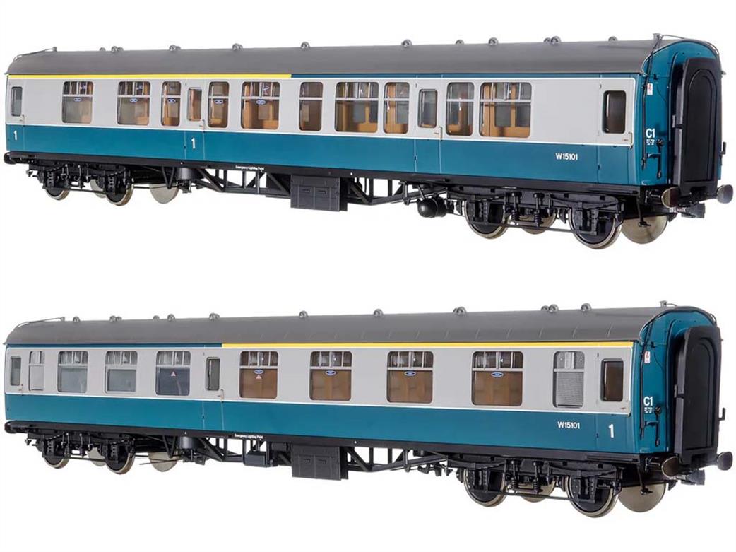 Dapol Lionheart Trains O Gauge 7P-001-802 BR W15101 Mk1 CK Composite Corridor Coach Blue & Grey Window Beading