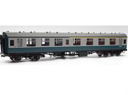 The second batch of these highly detailed and finely moulded models of the British Railways standard mark 1 design coaches will feature the later external window frames. These frames were introduced with the later batches of the Mk.1 coaches  to make a better seal between the curved body profile and flat glazing units. Many earlier build coaches also received them retro-fitted to resolve bodyside rusting around the window corners.Lionheart O Gauge BR Mk.1 CK composite side corridor coach W15101 in BR blue and grey livery.