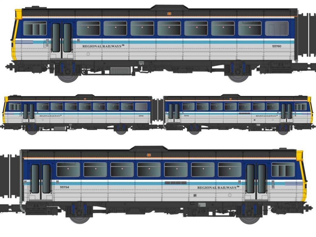 Dapol 2D-142-010 BR Regional Railways 142 084 Class 142 2-Car Pacer Railbus Original Regional Livery N