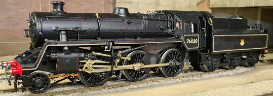A nicely made Standard 4mt 2-6-0 in BR Black Lined Early CrestRuns well though could do with extra weight adding to the boiler for added traction.