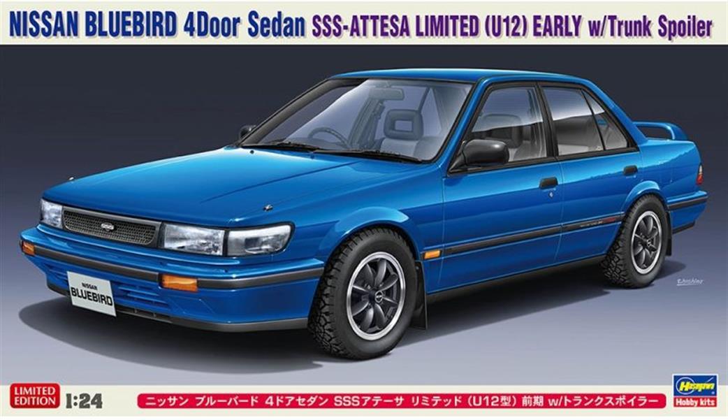Hasegawa 1/24th 20562 Nissan Bluebird 4Door Sedan SSS-ATTESA Limited (U12) Early w/Trunk Spoiler Kit