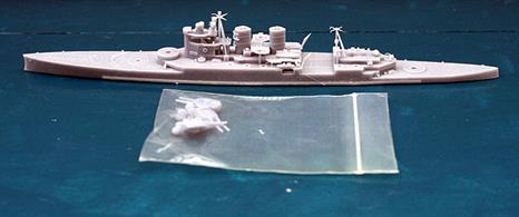 HMS Renown is a 1/1200 scale waterline 3D resin-printed kit of the British Battlecruiser as she was in WW2 by John's Model Shipyard RN101.