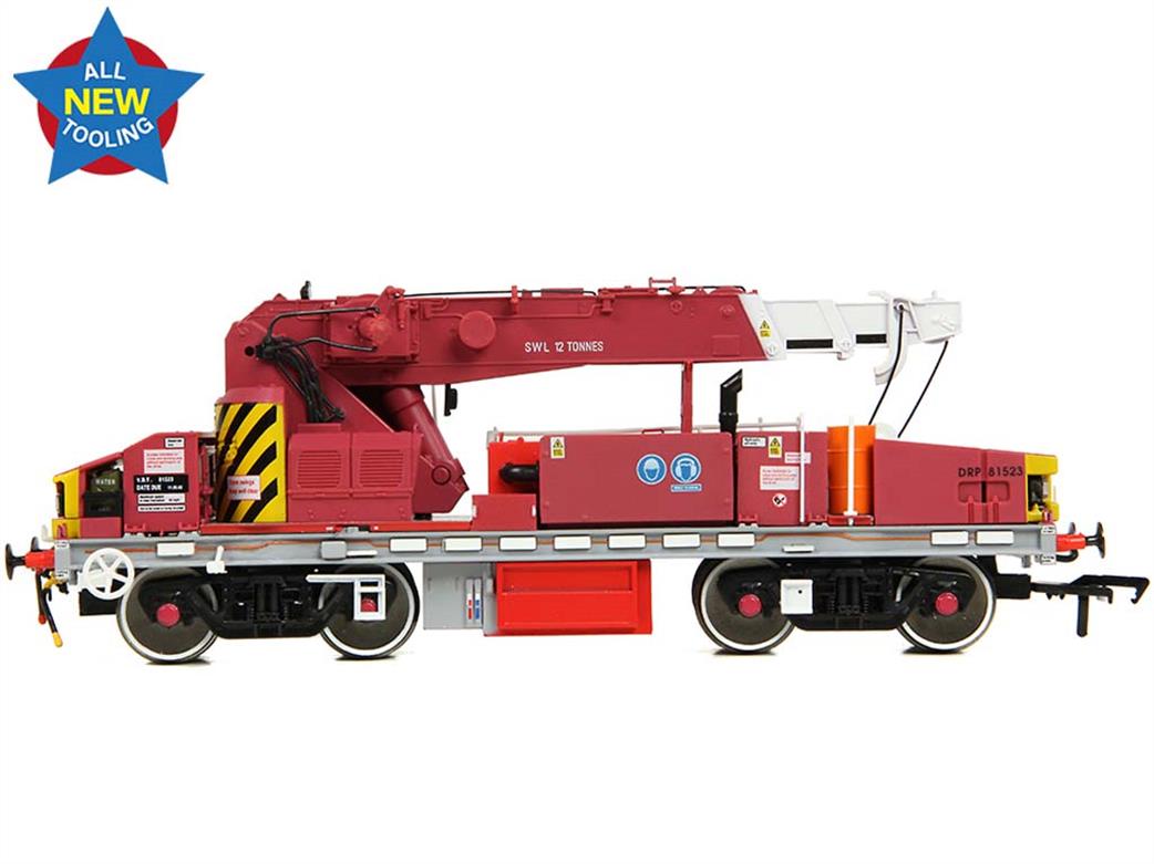 Bachmann EFE Rail OO E87049 Plasser 12T YOB Diesel-Hydraulic Crane DRP81523 Javis/Fastline Maroon