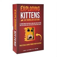 Exploding Kittens is a highly-strategic, kitty powered version of Russian Roulette. Players draw cards until somebody draws an Exploding Kitten, at which point they explode and are out of the game. To avoid exploding, they can defuse the kitten with a laser pointer or catnip sandwich, OR use powerful action cards to move or avoid the Exploding Kitten. In this edition, you can also use the squishy Cat Burglar figure to steal cards from opponents. But be careful! Being a great burglar also makes you a great target!
