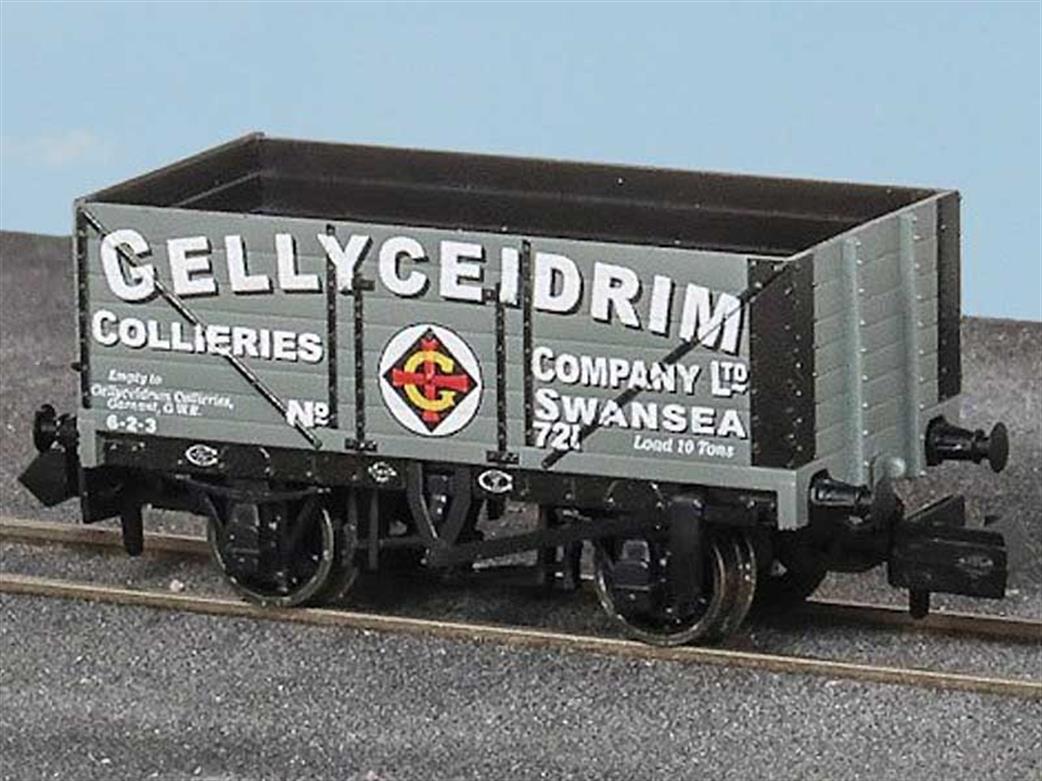 Peco N NR-7011P Gellyceidrim Collieries Swansea 7 Plank Open Coal Wagon 721 New 9ft Wheelbase Model