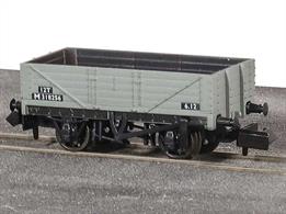 A new model of the RCH 1923 5 plank open general merchandise wagons produced by Peco featuring the correct 9-feet wheelbase wood underframe and a detailed body moulding including interior planking detail.Wagon finished in British Railways grey livery