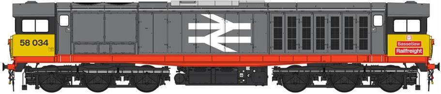 Class 58 Railfreight Red Stripe 58034 Bassetlaw Weathered (Phase 1)