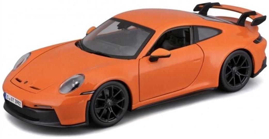 Burago 1/24 B18-21104O Porsche 911 GT3 2021 Orange Diecast Car Model