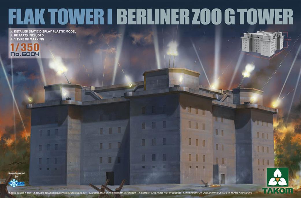Takom 1/350 06004 Flak Tower I Berliner Zoo G Tower Plastic Kit