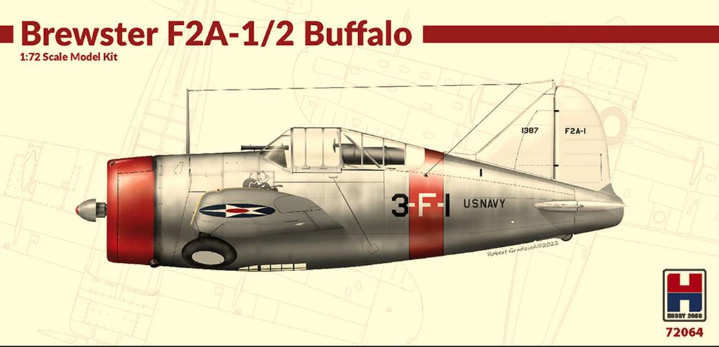 Hobby 2000 1/72 72064 Brewster F2A-1/2 Buffalo Fighter Model