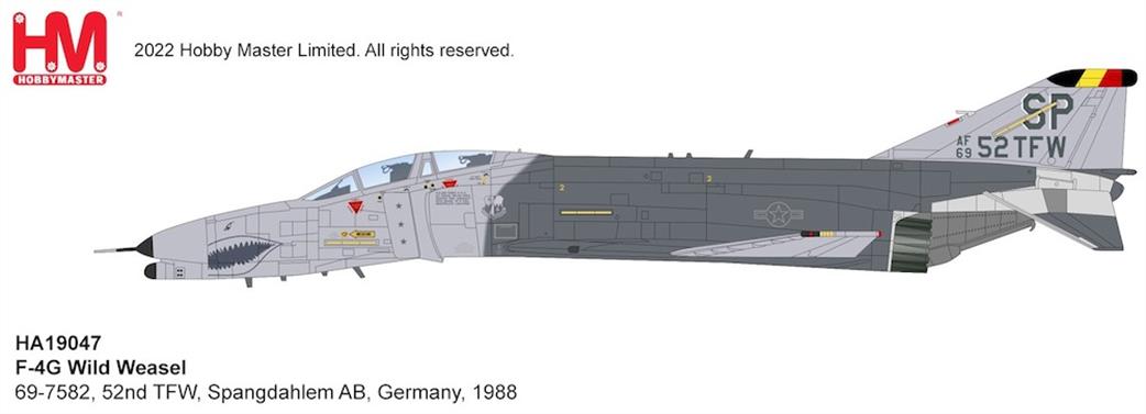 Hobby Master 1/72 HA19047 F-4G Wild Weasel 52nd TFW Spangdahlem AB Germany, 1988