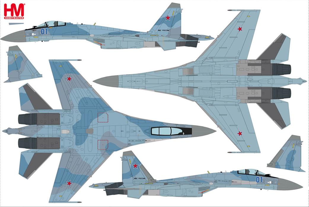 Hobby Master HA5713 Su-35S Flanker E Aggressors Blue 01 116th Combat Application Training Center of Fighter Aviation VKS Sept 2022 no weapon version 1/72
