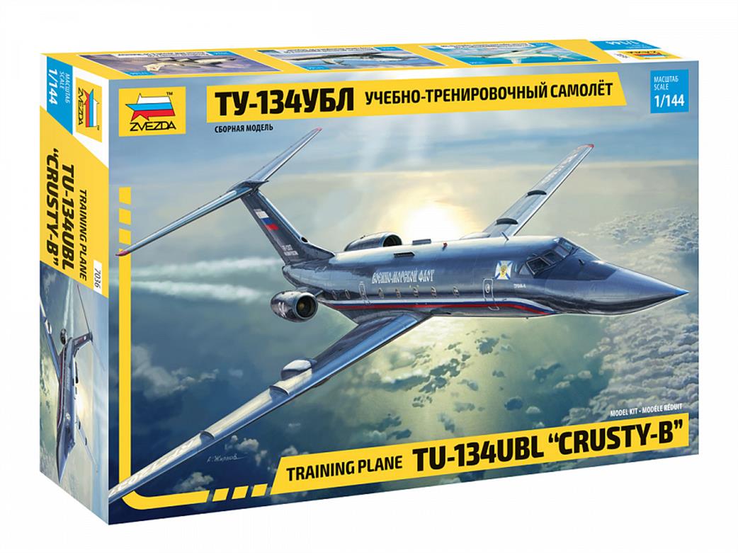 Zvezda 1/144 7036 Tupolev TU-134UBL Crusty B Trainer Plastic Kit
