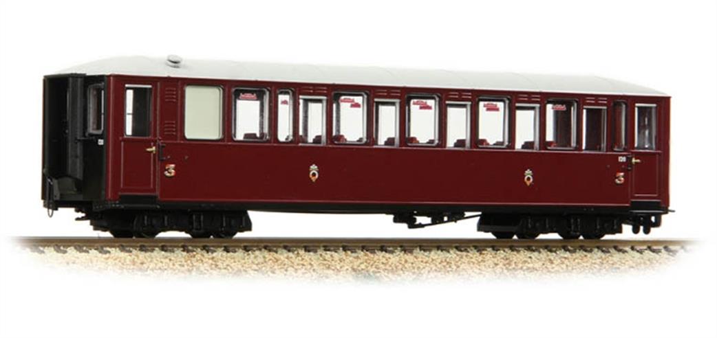 Bachmann OO9 394-101A Ffestiniog Railway 'Tin Car' Saloon Third No. 120 FR Maroon