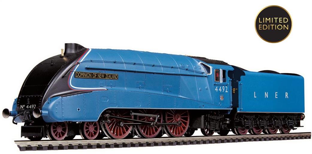 Hornby OO R30422 Dublo LNER 4492 Dominion of New Zealand Gresley Streamlined A4 Class 4-6-2 Pacific LNER Garter Blue