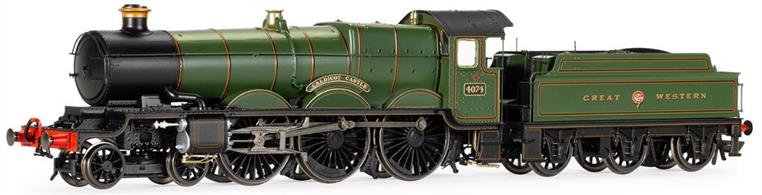 4074 'Caldicot Castle' was the second of the class to be built, again as a bespoke example following on from 4073 'Caerphilly Castle' some four months later. The locomotive would play a part in the LNER exchange trials, when the A1 Pacific 4474 'Victor Wild' was compared to it on GWR rails. The locomotive would pass into BR service while retaining its 4074 running number before being withdrawn in May of 1963. The locomotive would not become one of the eight preserved.The Hornby Castle class is fitted with a five pole motor and simple mechanism resulting in fantastic performance. DCC users are catered for via an 8 pin socket inside the tender with space for a speaker to be fitted. This model features special packaging as part of its position in the celebration of the centenary of the Grouping Act coming into affect, resulting in the start of the 'Big Four' era.