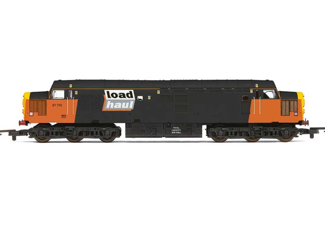 Hornby OO R30188 Railroad Plus BR 37710 Class 37 Diesel Locomotive Loadhaul Black & Orange
