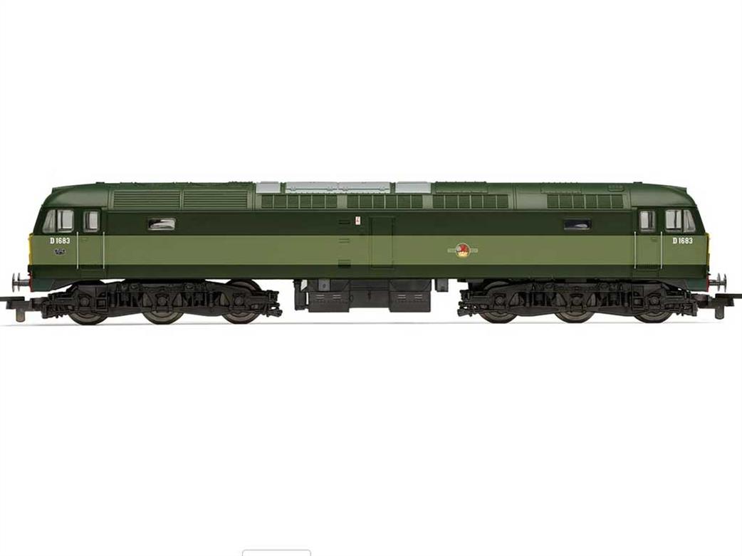 Hornby OO R30182 RailRoad Plus BR D1683 Class 47 Co-Co Diesel Locomotive BR Two-Tone Green
