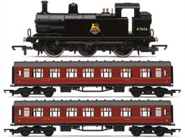 The original Tri-ang Railways R2X Passenger Train Set in ‘00’ gauge was produced by Rovex Scale Models Limited in their Richmond (Surrey) factory in January 1954 and was introduced to the market in a September 1954 trade leaflet. The R2X set can be found listed in the first edition of the Tri-ang Railways 1955 Catalogue. This Tri-ang Railways Remembered Set brings the R2X Set back, with the class 3F ‘Jinty’ Number 47606 locomotive and two LMS passenger coaches to recreate the original set. A starter oval of 1st radius track is supplied along with a power clip and uncoupling ramp. NB - Controller NOT included. DCC ready with 8 pin decoder connection.