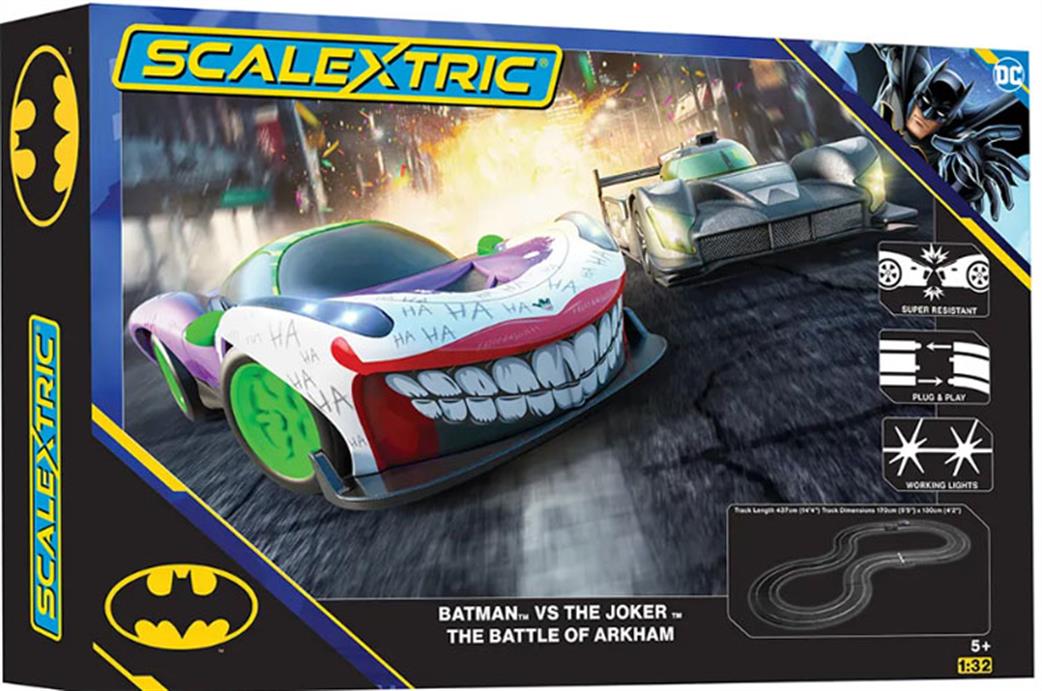 Scalextric 1/32 C1438M Batman vs The Joker The Battle of Arkham Race Set