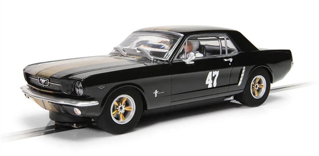 Scalextric 1/32 C4405 Ford Mustang Black and Gold Slot Car