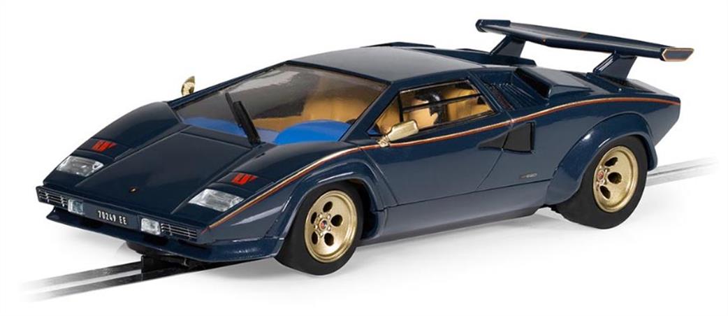Scalextric 1/32 C4411 Lamborghini Countach Walter Wolf Blue And Gold Slot Car