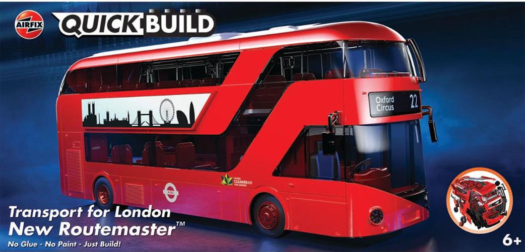 Airfix  J6050 Quickbuild New Routemaster Bus Clip together Block Model