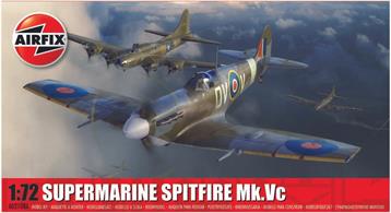 Airfix A02108A 1/72nd Supermarine Spitfire Mk.Vc WW2 Fighter Aircraft KitNumber of Parts 73   Length 131mm    Wingspan 157mm