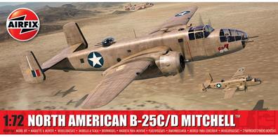 Airfix A06015A 1/72nd North American B-25C/D Mitchell Bomber KitNumber of Parts 165  Length 224mm  Wingspan 286mm