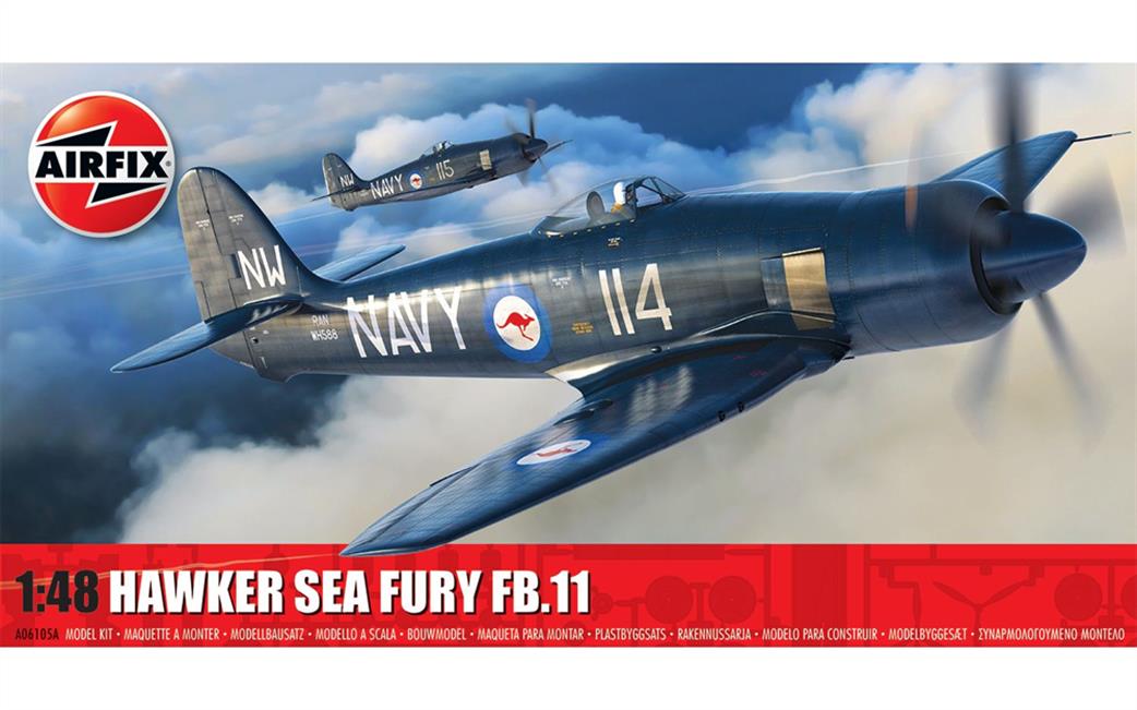 Airfix 1/48 A06105A Hawker Sea Fury FB.II Aircraft Kit