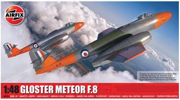 Airfix A09182A 1/48th Gloster Meteor F8 Jet Fighter KitNumber of Parts 165   Length 287mm  Wingspan 236mm