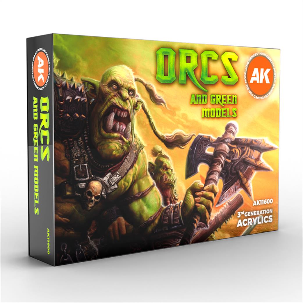 AK Interactive  AK11600 Orcs & Green Model Paint Set