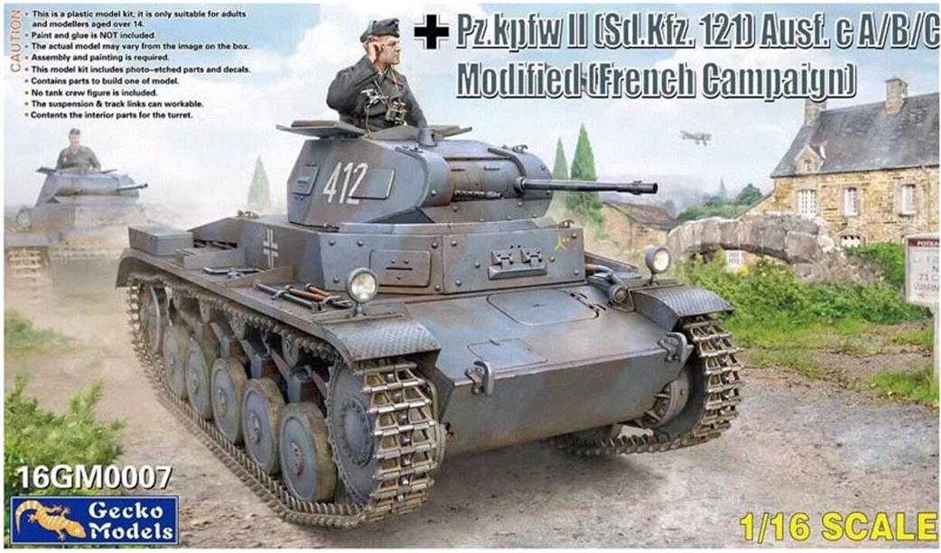 Gecko Models 1/16 16GM0007 German Pz.kpfw II (Sd.Kfz. 121) Ausf. B Modified French Campaign Tank