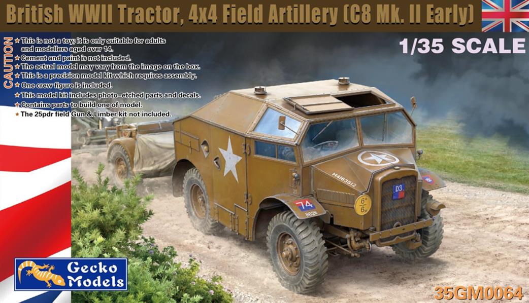 Gecko Models 1/35 35GM0064 British WWII Tractor, 4x4 Field Artillery C8 Mk. II Early