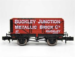 Nicely detailed N gauge model of the RCH 1923 design 7 plank open coal wagons used in great numbers by the larger railway companies and many private owners.This wagon is finished in the livery of the Buckley Junction metallic brick company.