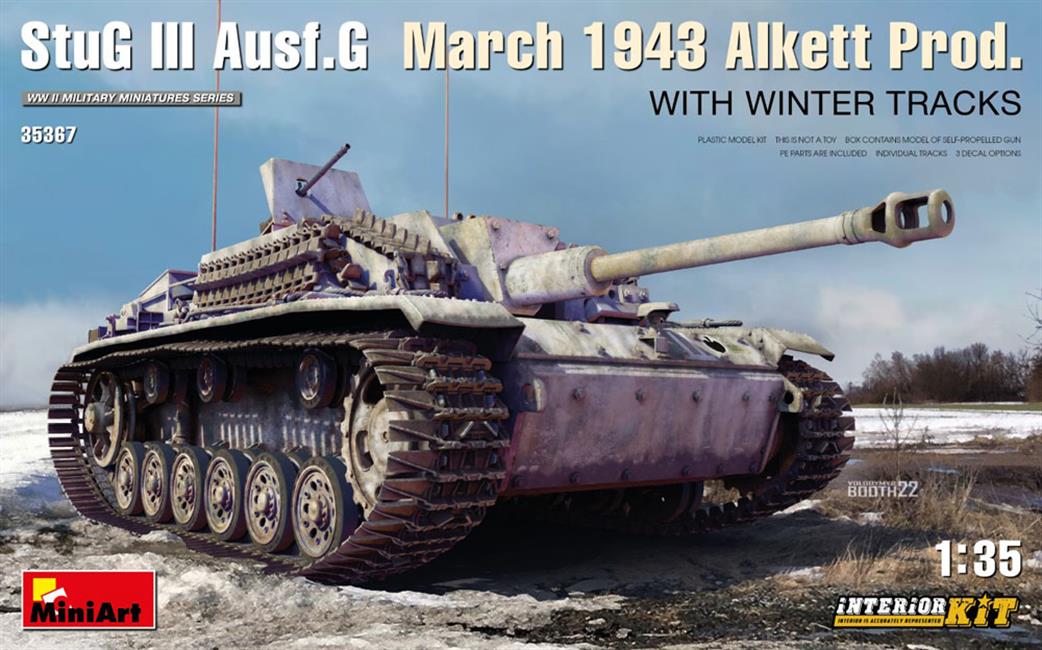 MiniArt 1/35 35367 Stug 111 Ausf G Mar 1943 Mid Production Winter Tracks Plastic Kit